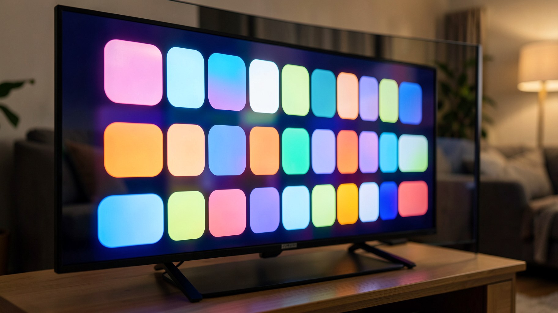 テレビ画面に映る複数の動画配信アプリのアイコン一覧